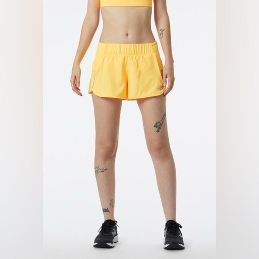 NB Impact Run 3" Shorts Mid Rise Vibrant Apricot Yellow Orange XS